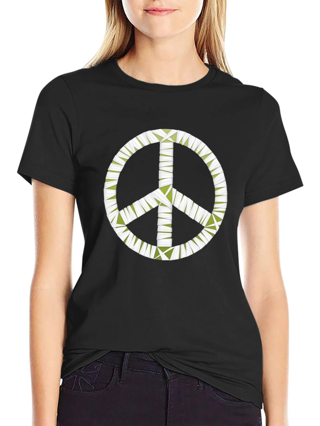 Peace Sign Graphic Black T-Shirt - Mens product image 2