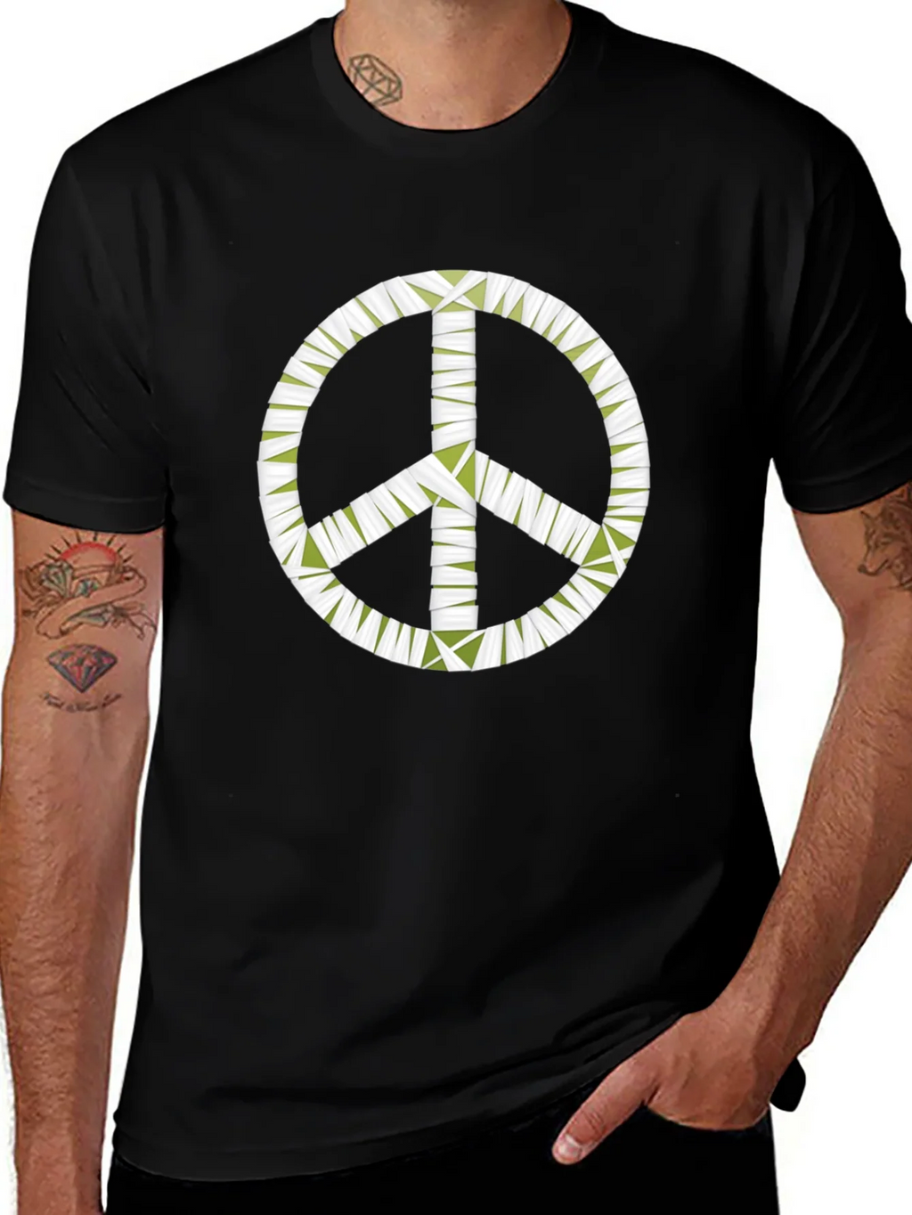 Peace Sign Graphic Black T-Shirt - Mens product image 1
