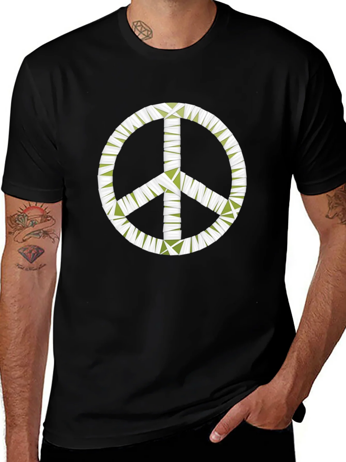 Peace Sign Graphic Black T-Shirt - Mens product image 1