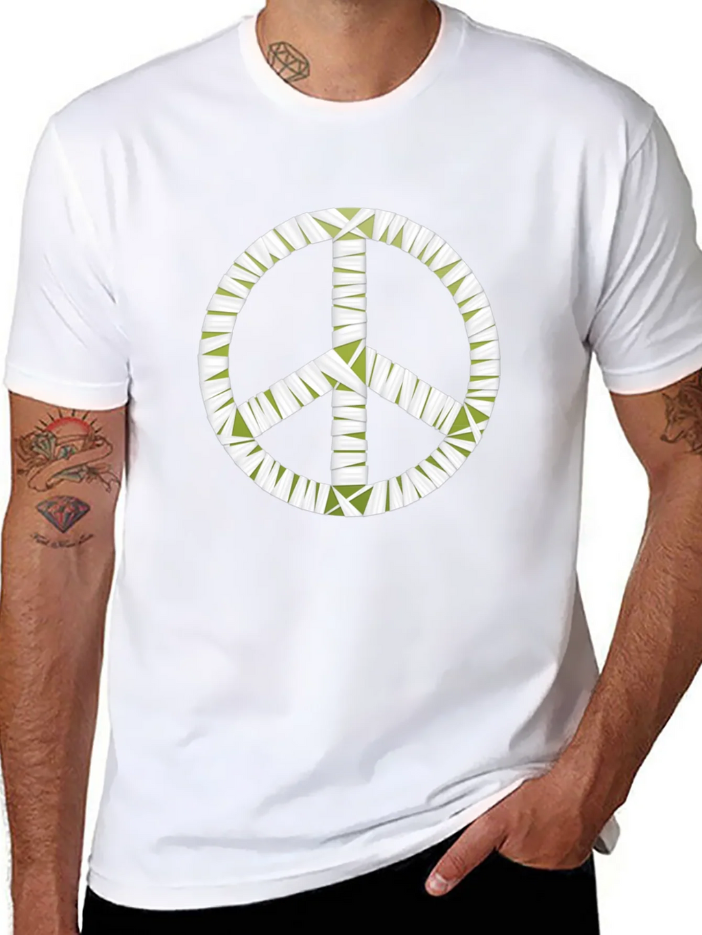 Peace Sign Graphic Black T-Shirt - Mens product image 7