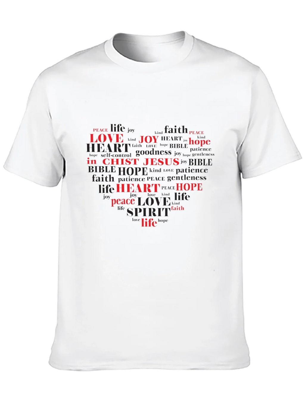 Faith-Based Heart Word Art T-Shirt product image 8