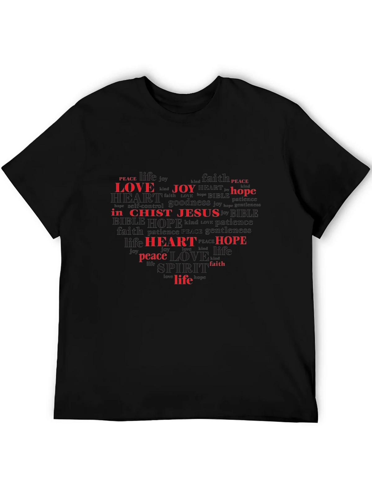 Faith-Based Heart Word Art T-Shirt product image 5