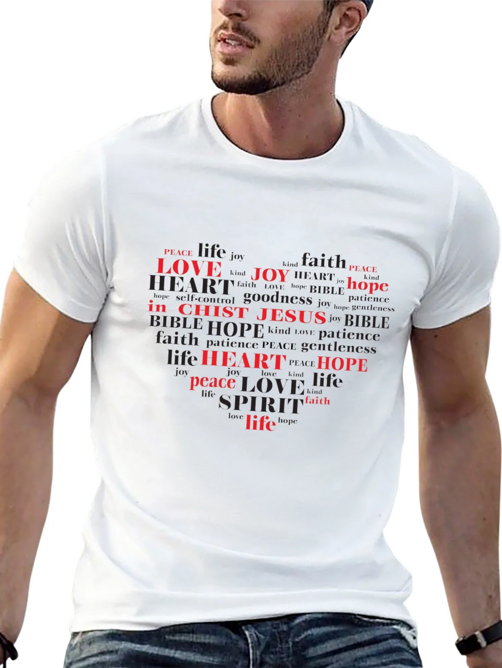 Faith-Based Heart Word Art T-Shirt product image 11
