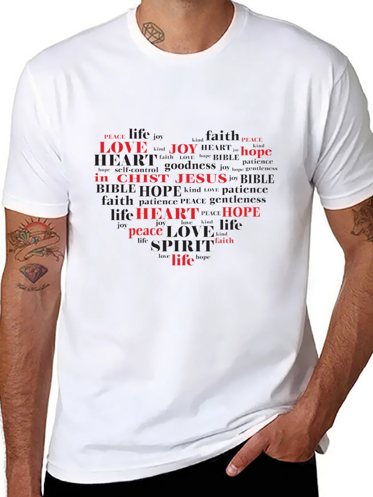 Faith-Based Heart Word Art T-Shirt product image 7