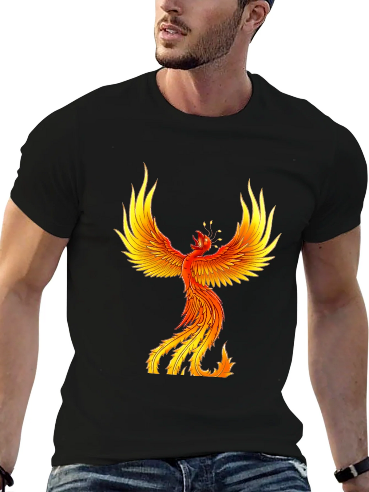 Fiery Phoenix Graphic Tee - Bold Black product image 6