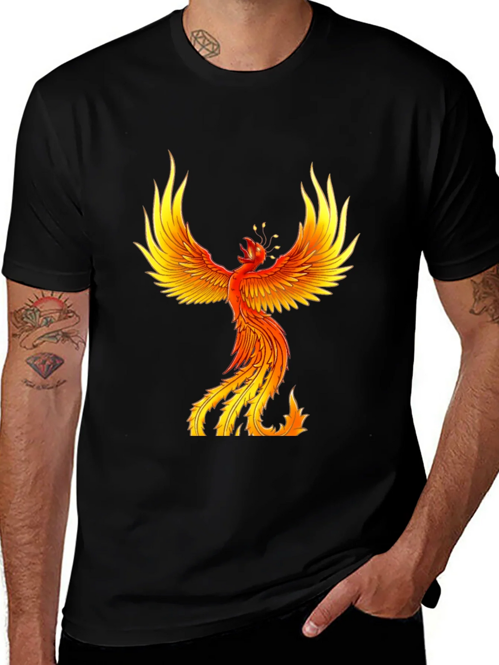 Fiery Phoenix Graphic Tee - Bold Black product image 1