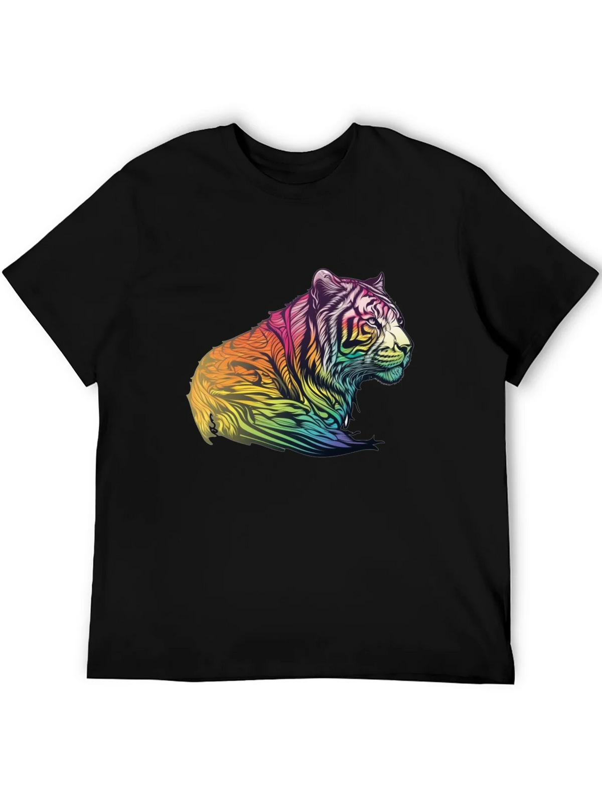 Rainbow Tiger Graphic Tee - Mens Black T-Shirt product image 5