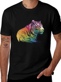 Rainbow Tiger Graphic Tee - Mens Black T-Shirt product image 1