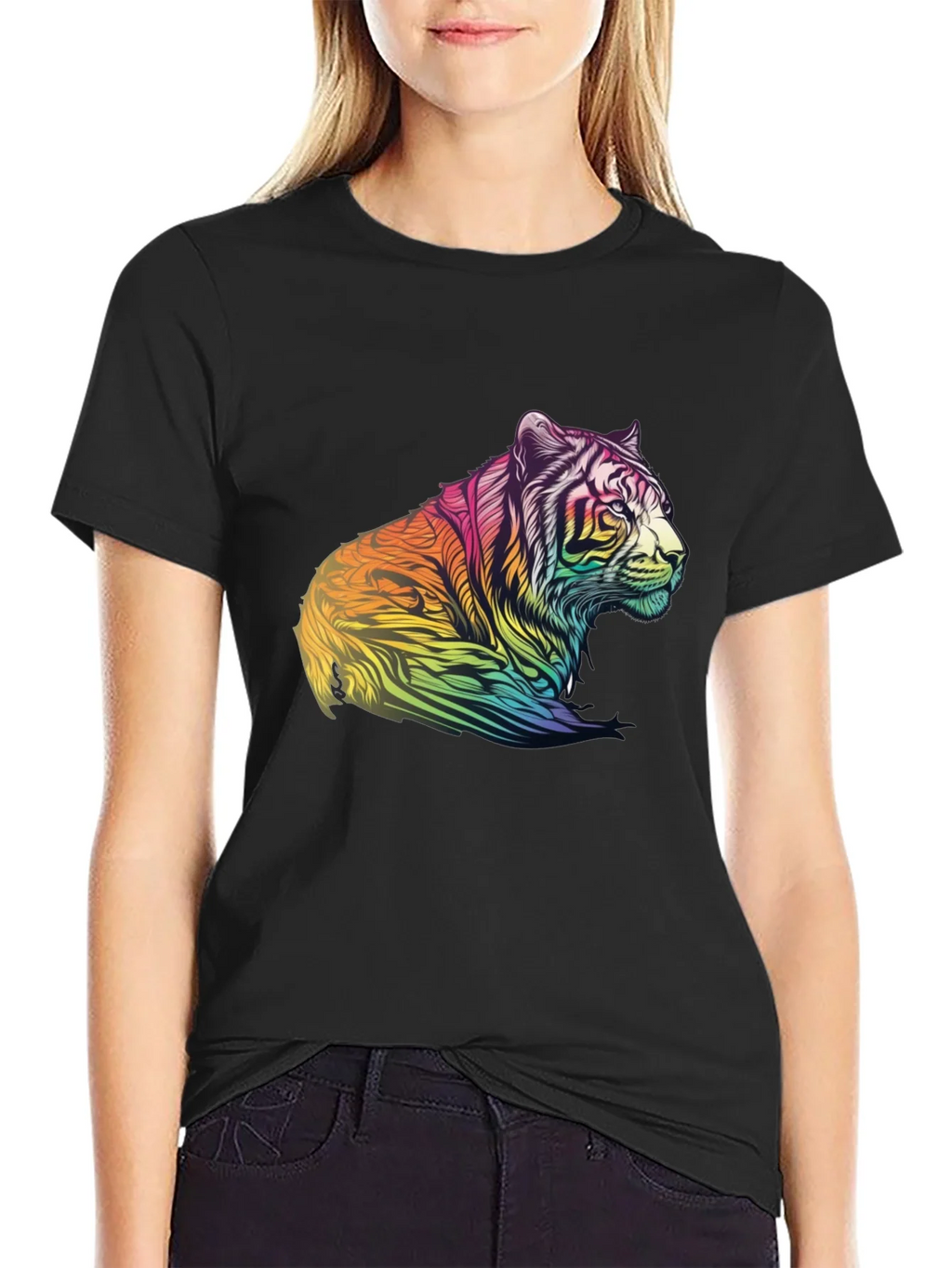 Rainbow Tiger Graphic Tee - Mens Black T-Shirt product image 2