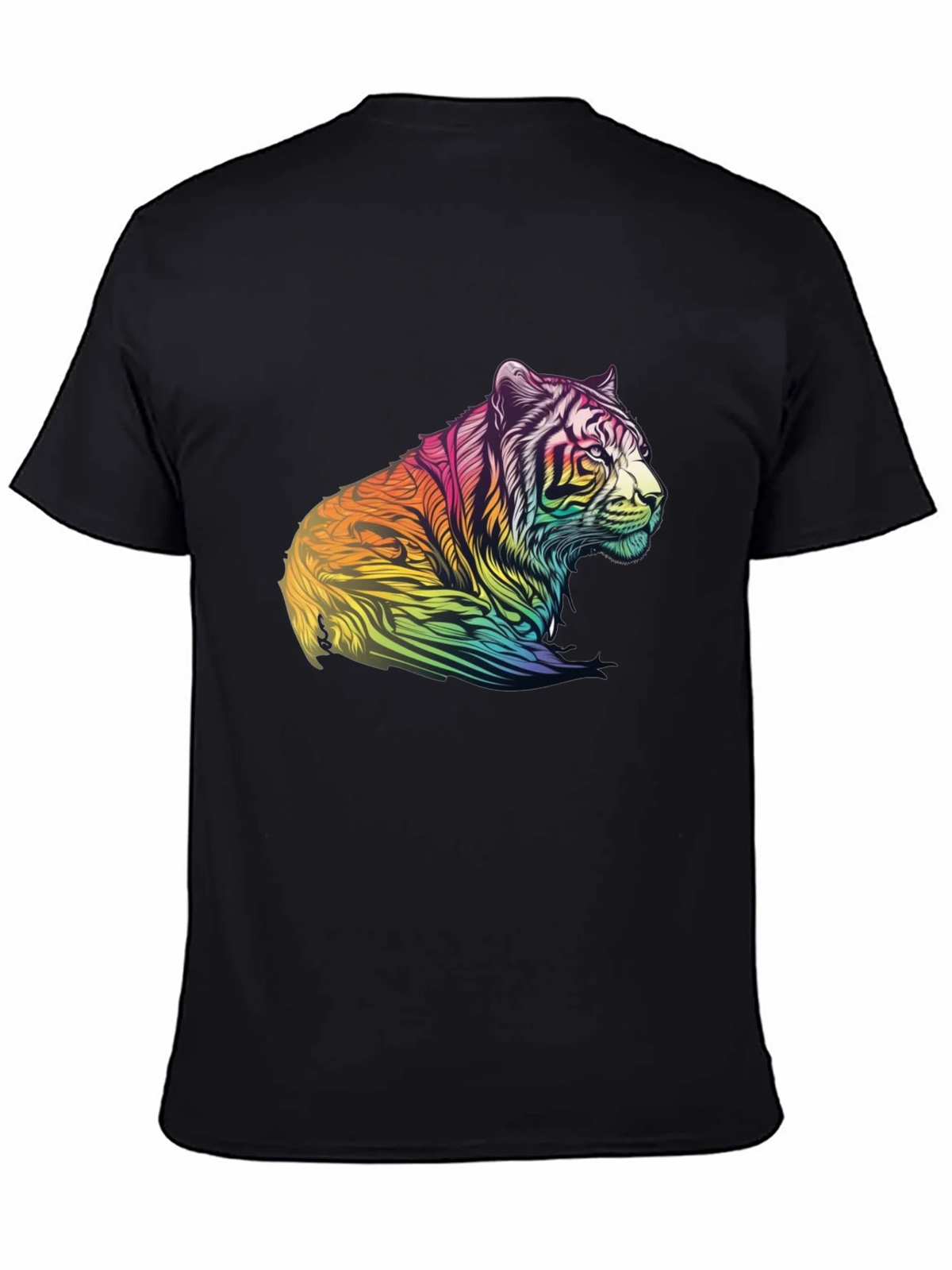 Rainbow Tiger Graphic Tee - Mens Black T-Shirt product image 4