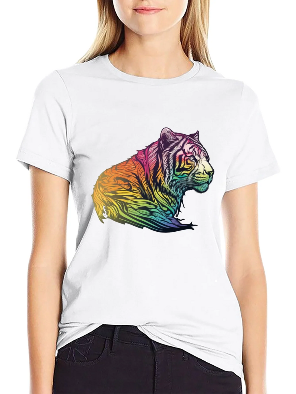 Rainbow Tiger Graphic Tee - Mens Black T-Shirt product image 8
