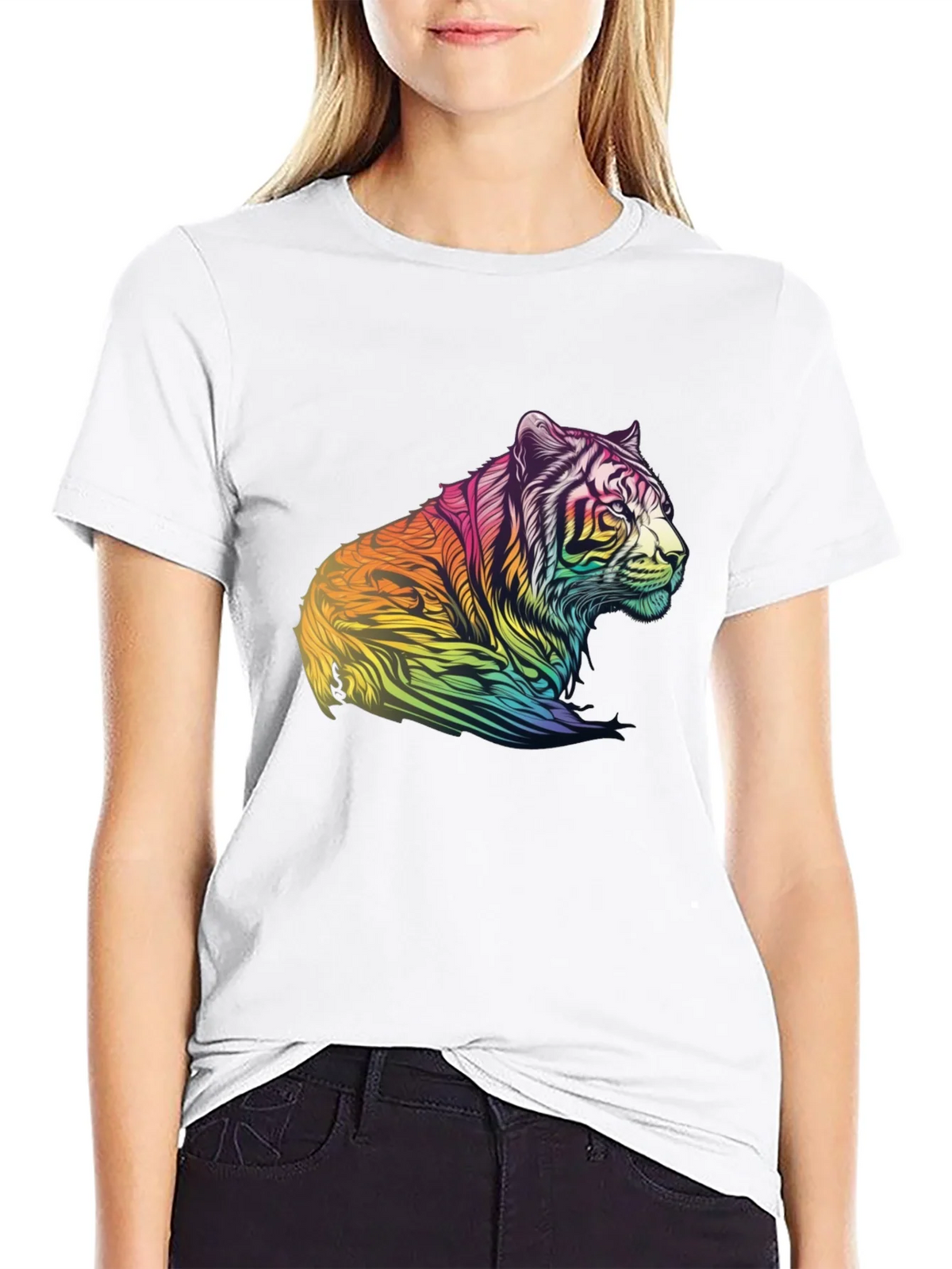 Rainbow Tiger Graphic Tee - Mens Black T-Shirt product image 8