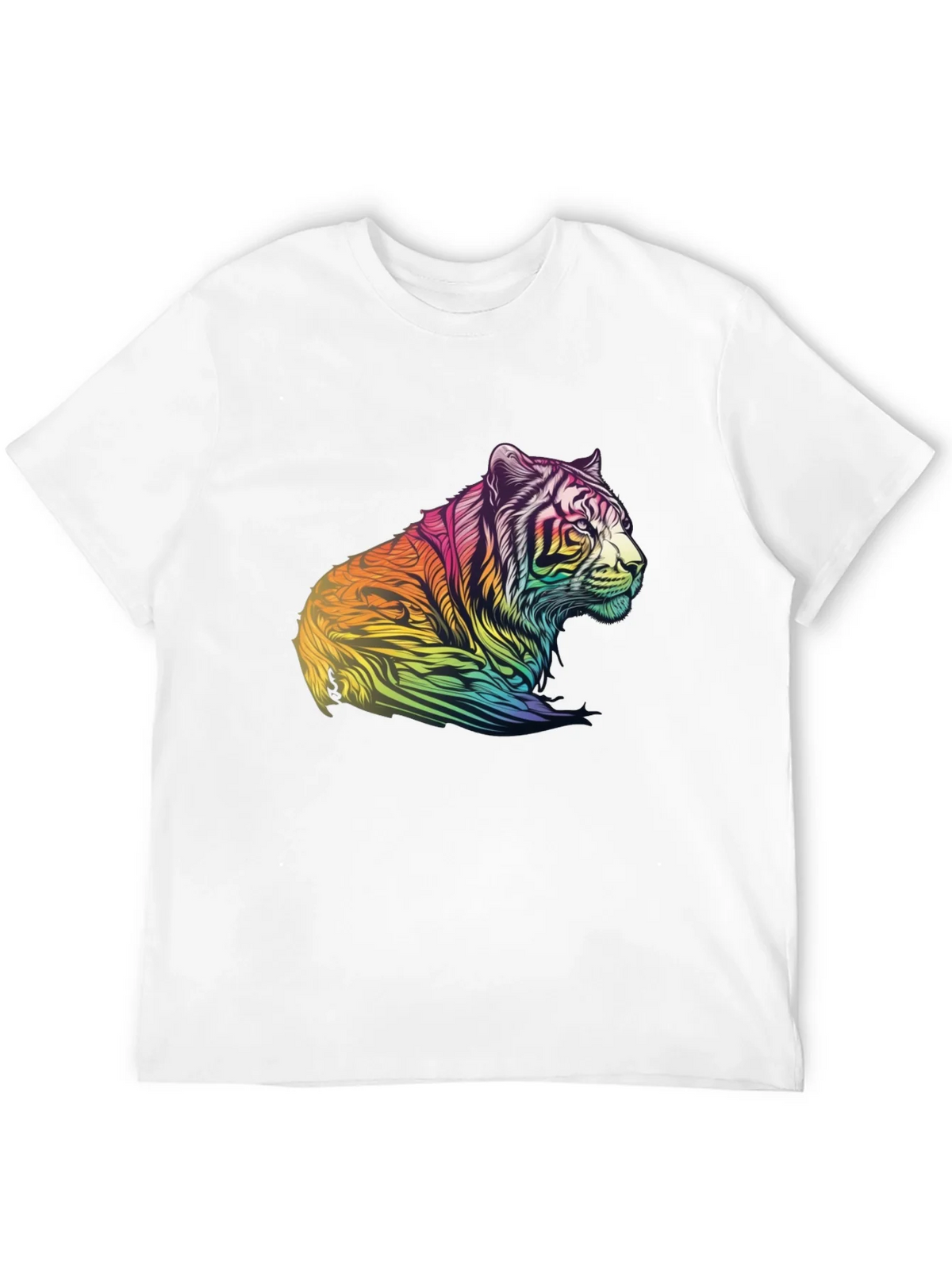 Rainbow Tiger Graphic Tee - Mens Black T-Shirt product image 11