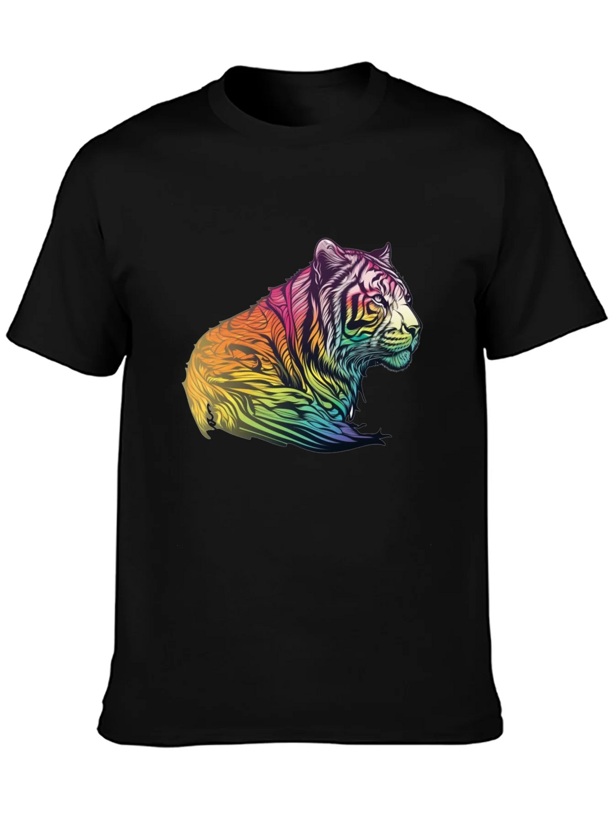 Rainbow Tiger Graphic Tee - Mens Black T-Shirt product image 3