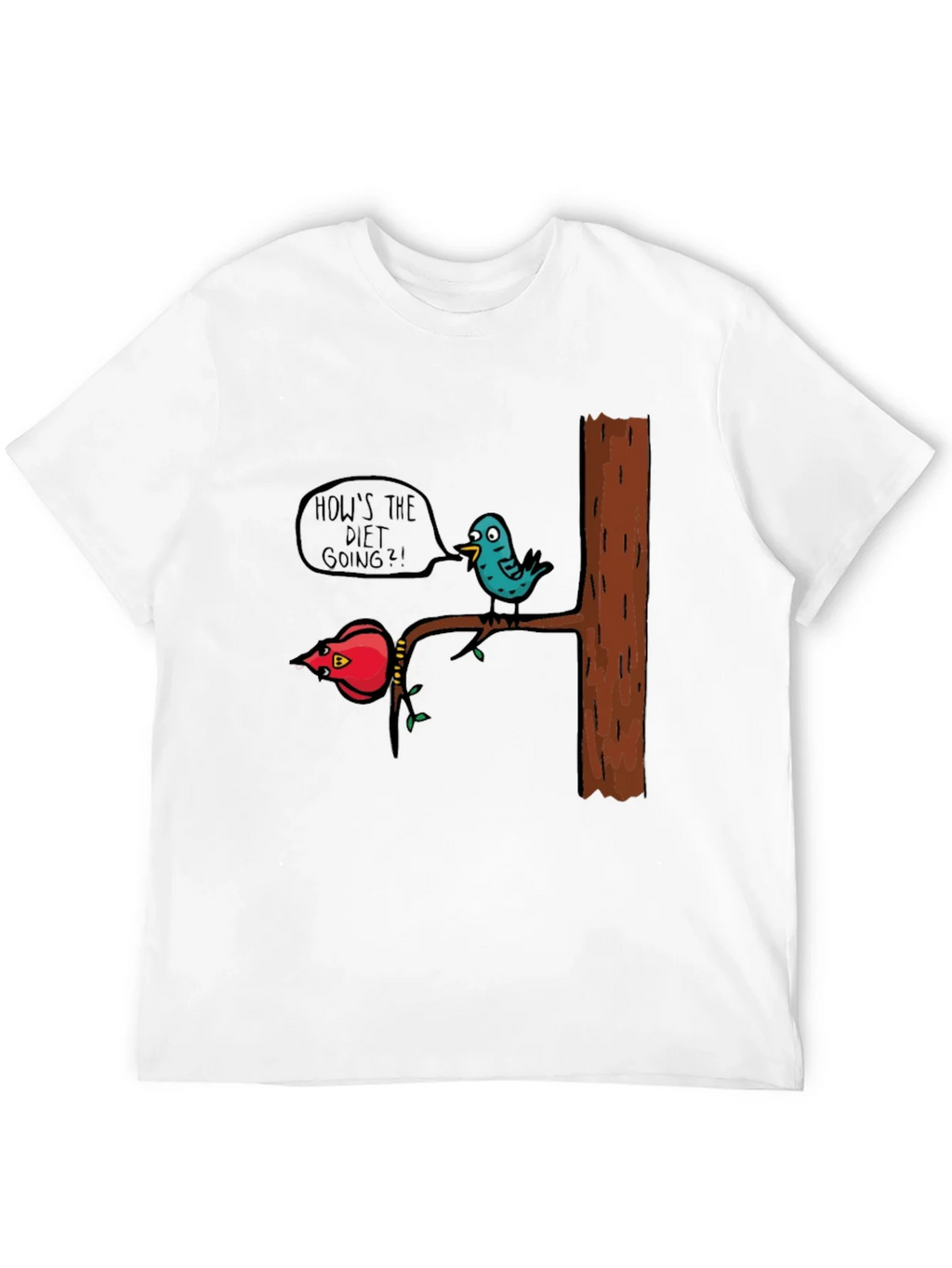 Funny Diet Bird Graphic T-Shirt - Black product image 2