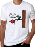 Funny Diet Bird Graphic T-Shirt - Black product image 1