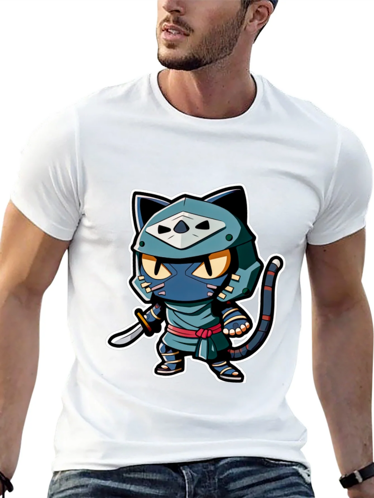 Ninja Cat Graphic Tee - Black product image 11