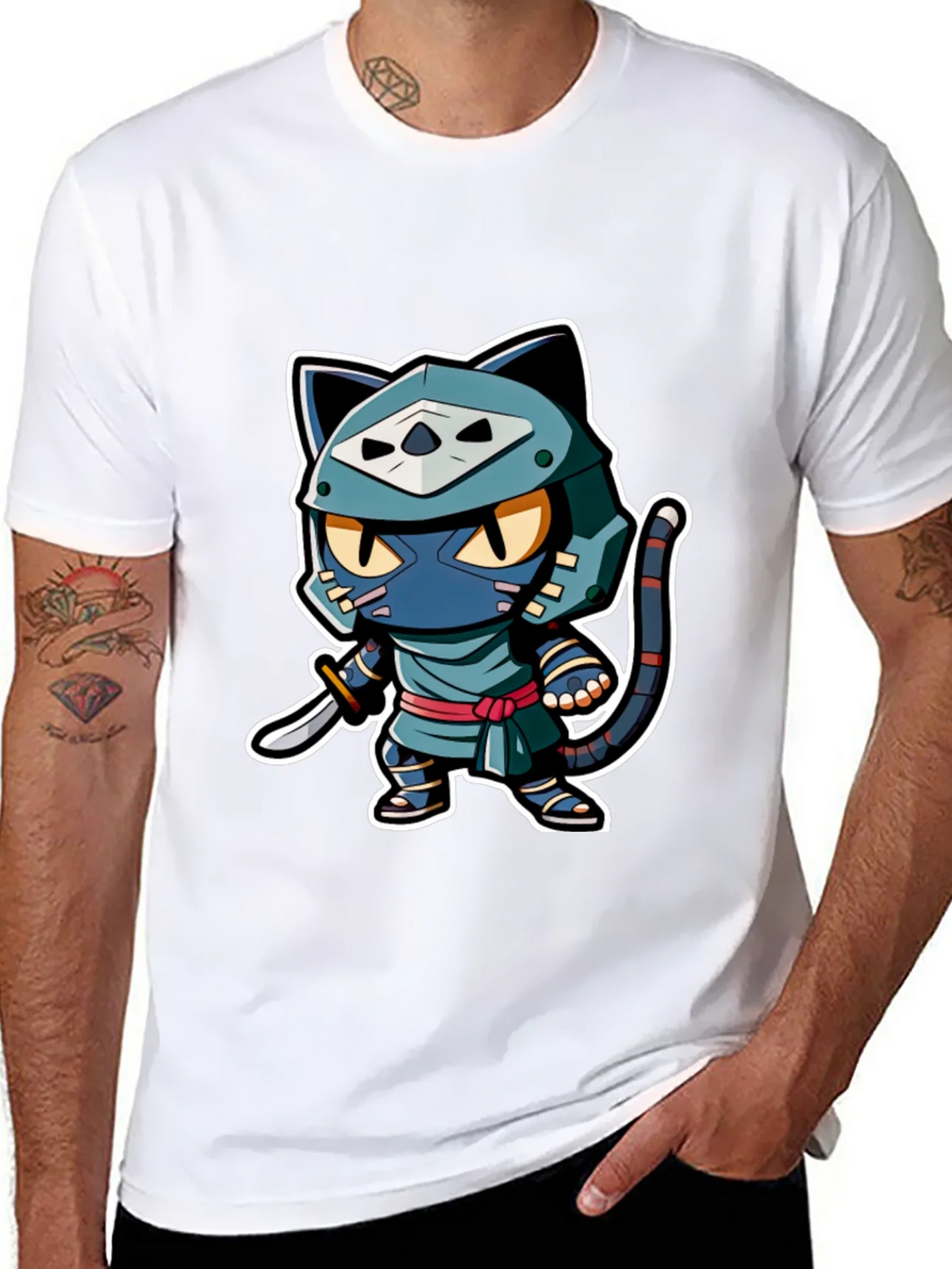 Ninja Cat Graphic Tee - Black product image 6