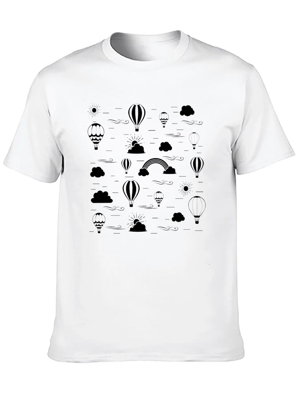 Mens Black Hot Air Balloon & Rainbow Print T-Shirt product image 9