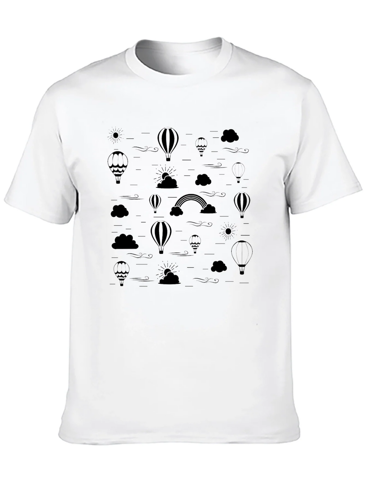 Mens Black Hot Air Balloon & Rainbow Print T-Shirt product image 9