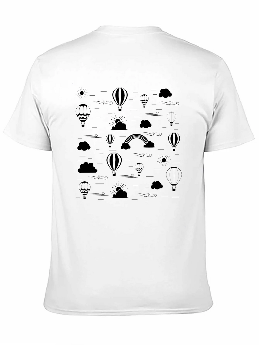 Mens Black Hot Air Balloon & Rainbow Print T-Shirt product image 10