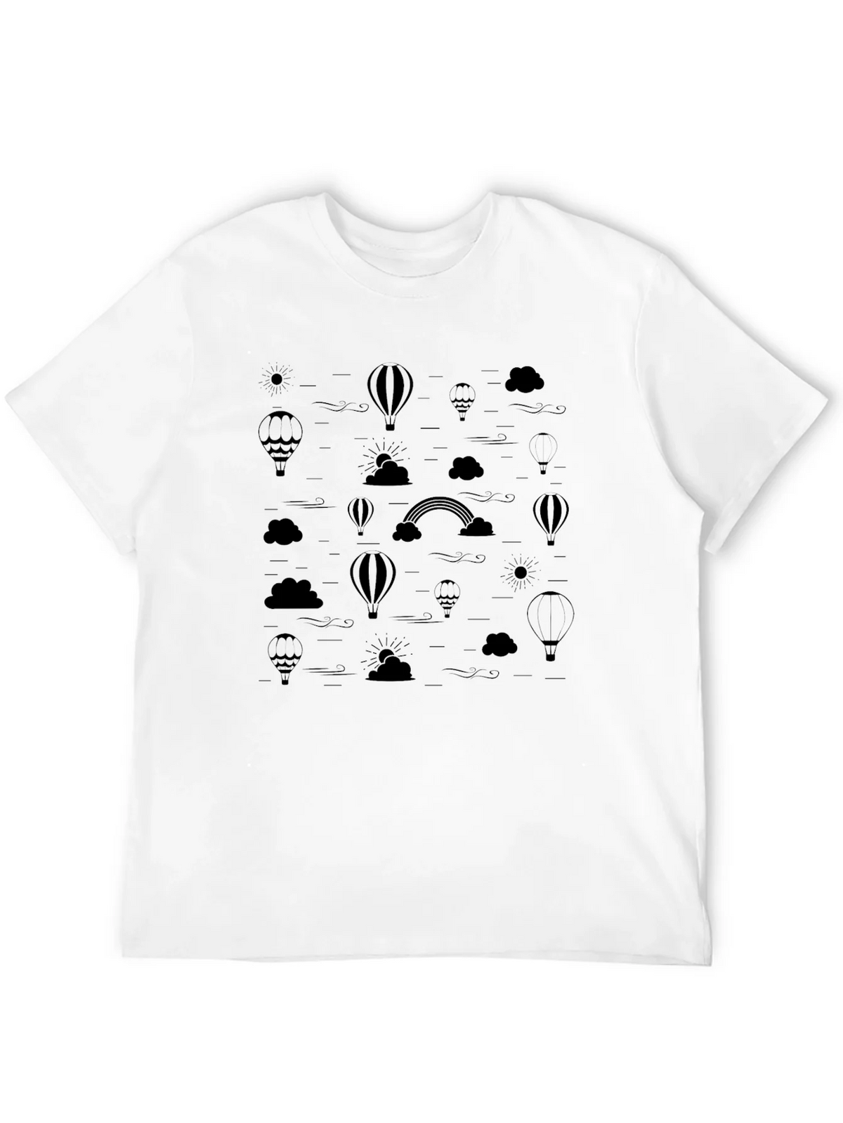 Mens Black Hot Air Balloon & Rainbow Print T-Shirt product image 11