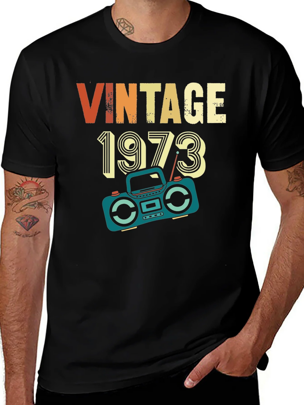Vintage 1973 Retro Radio Graphic T-Shirt product image 1
