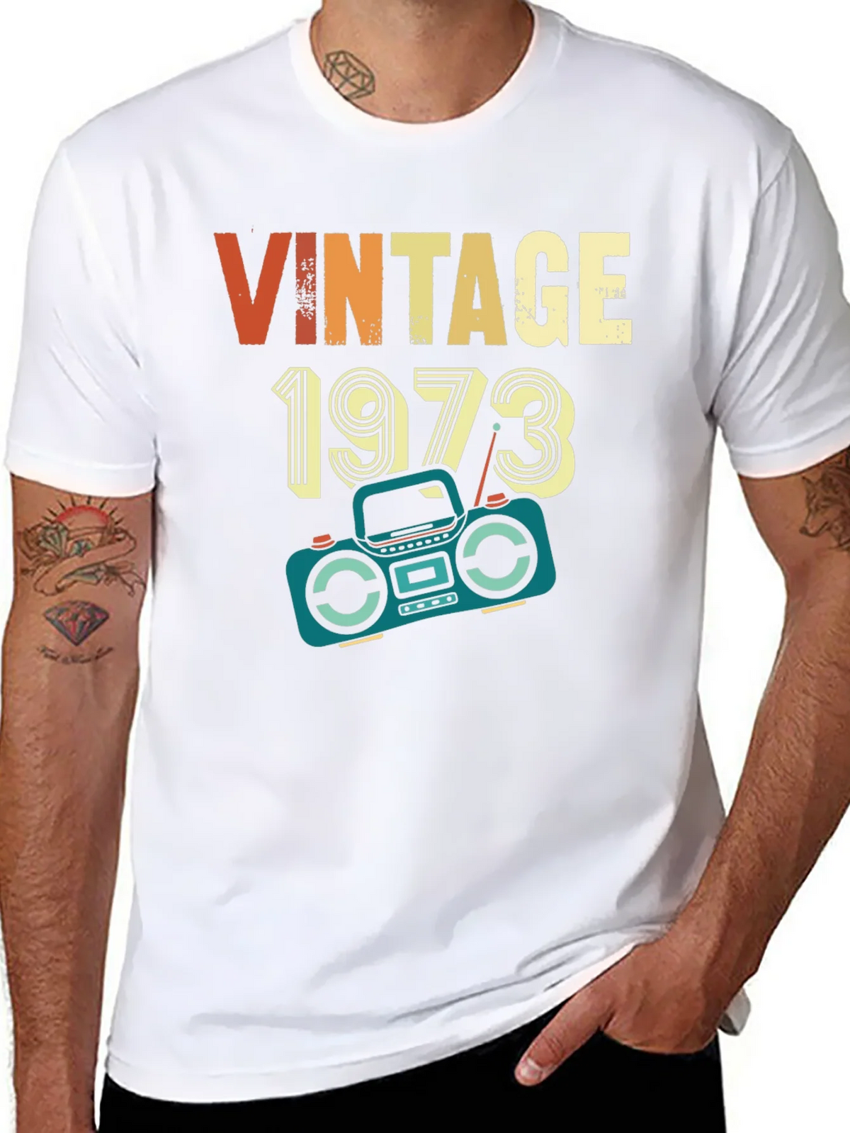 Vintage 1973 Retro Radio Graphic T-Shirt product image 5