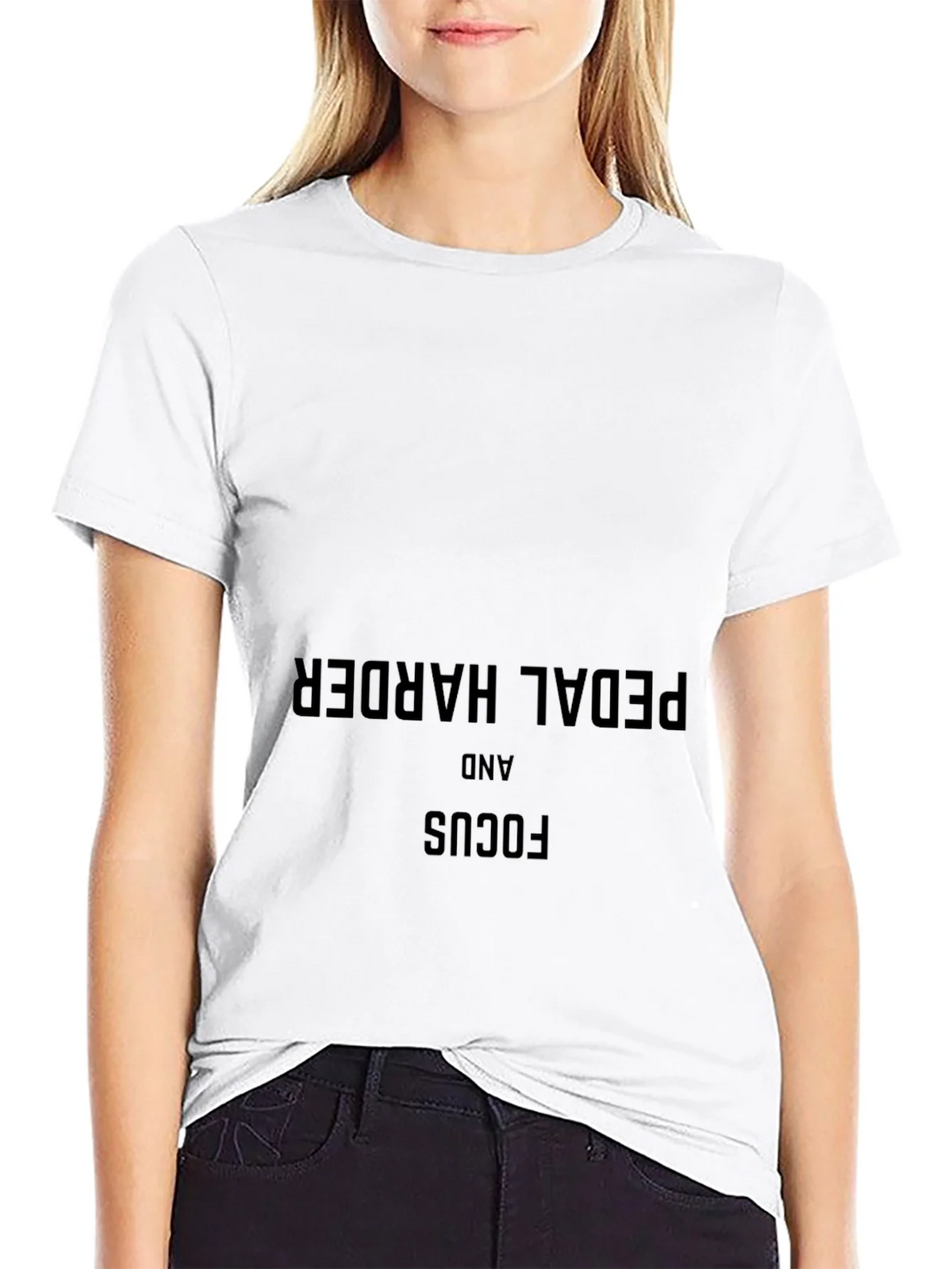 Pedal Harder & Focus Black T-Shirt - Motivational Cycling product image 8