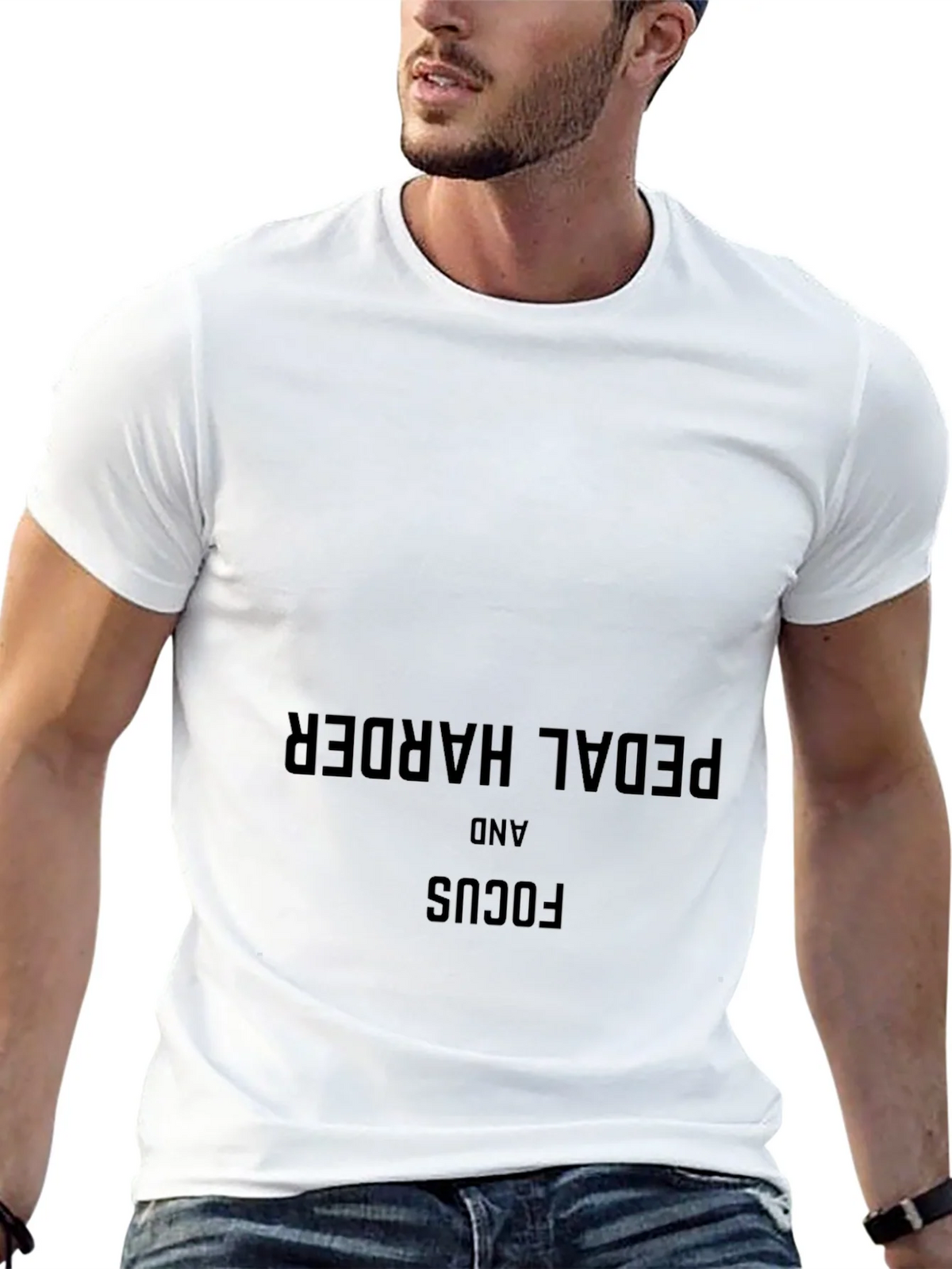 Pedal Harder & Focus Black T-Shirt - Motivational Cycling product image 12