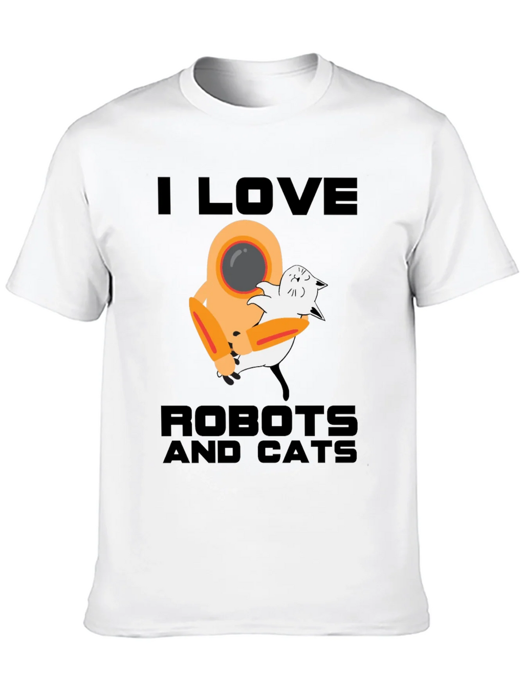 I Love Robots and Cats Graphic T-Shirt product image 7