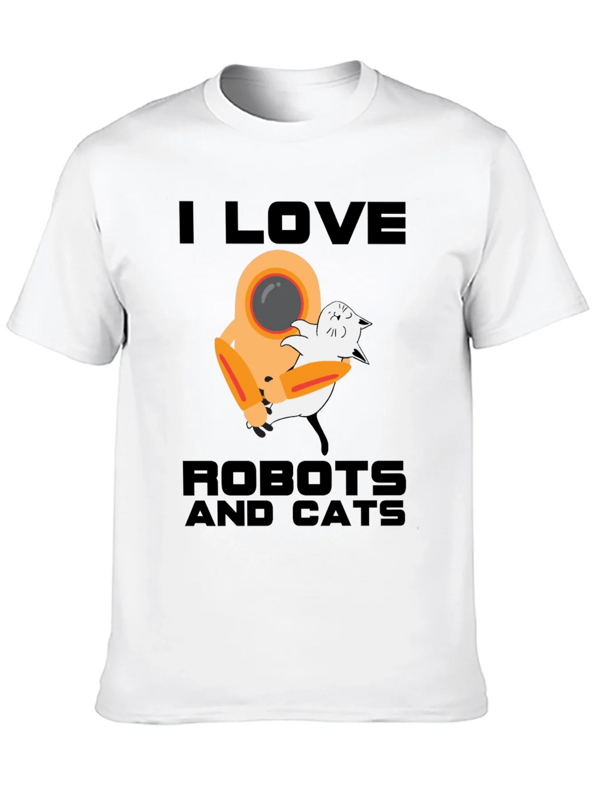 I Love Robots and Cats Graphic T-Shirt product image 7
