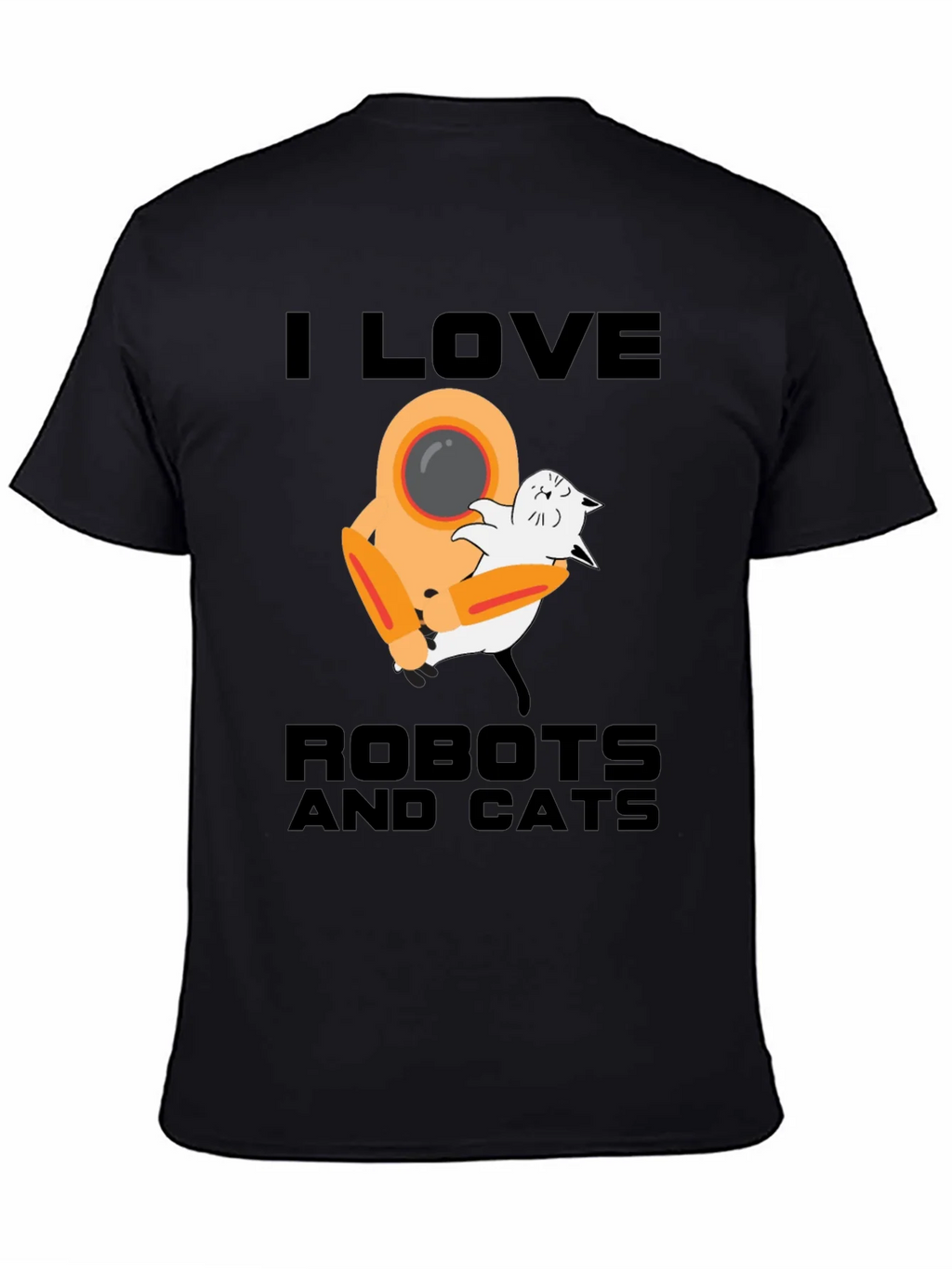 I Love Robots and Cats Graphic T-Shirt product image 3