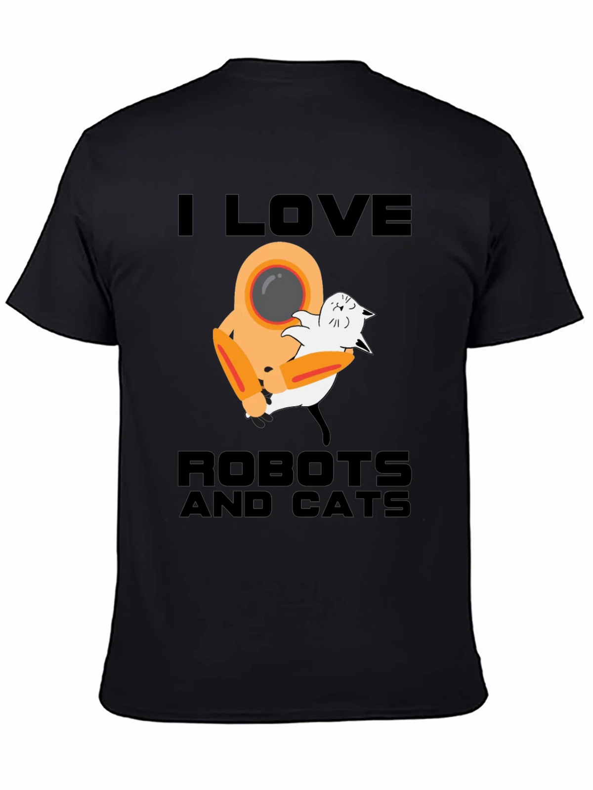I Love Robots and Cats Graphic T-Shirt product image 3
