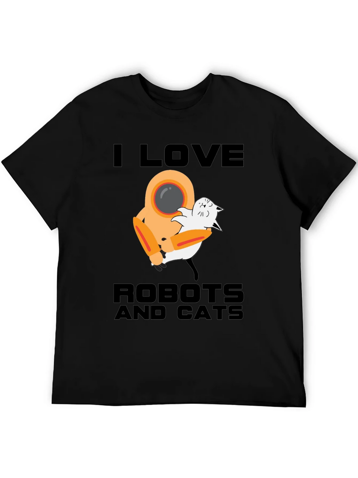 I Love Robots and Cats Graphic T-Shirt product image 4