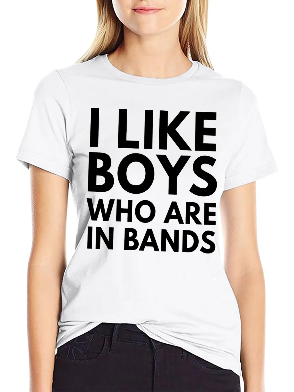 I Like Boys Who Are In Bands Black T-Shirt product image 8