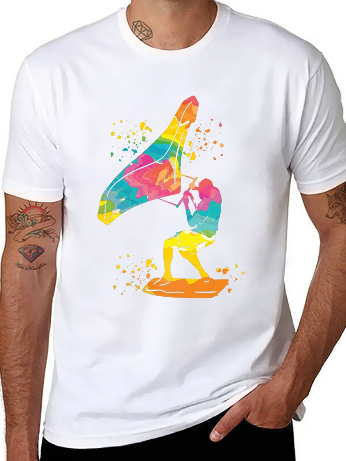 Colorful Windsurfer Graphic T-Shirt product image 6