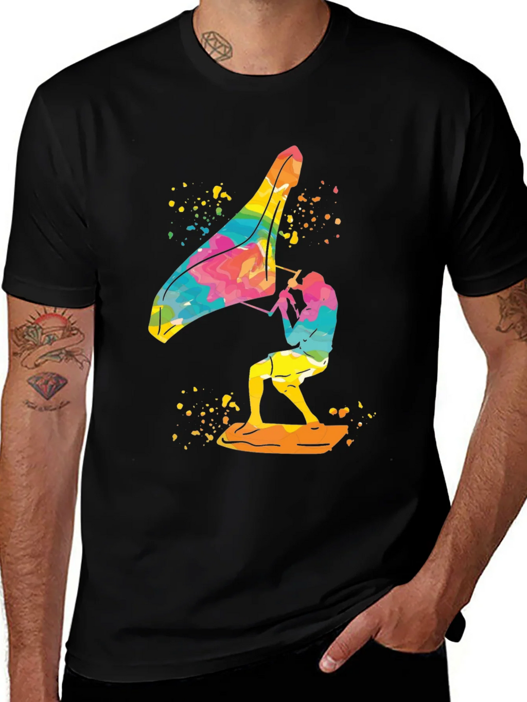 Colorful Windsurfer Graphic T-Shirt product image 1
