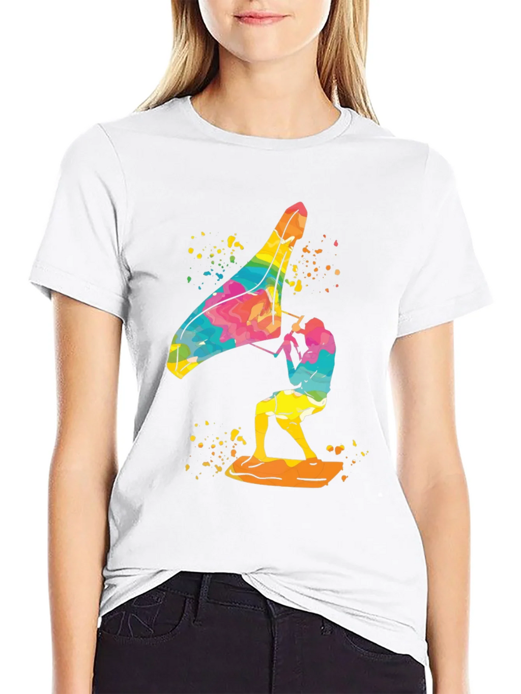 Colorful Windsurfer Graphic T-Shirt product image 7