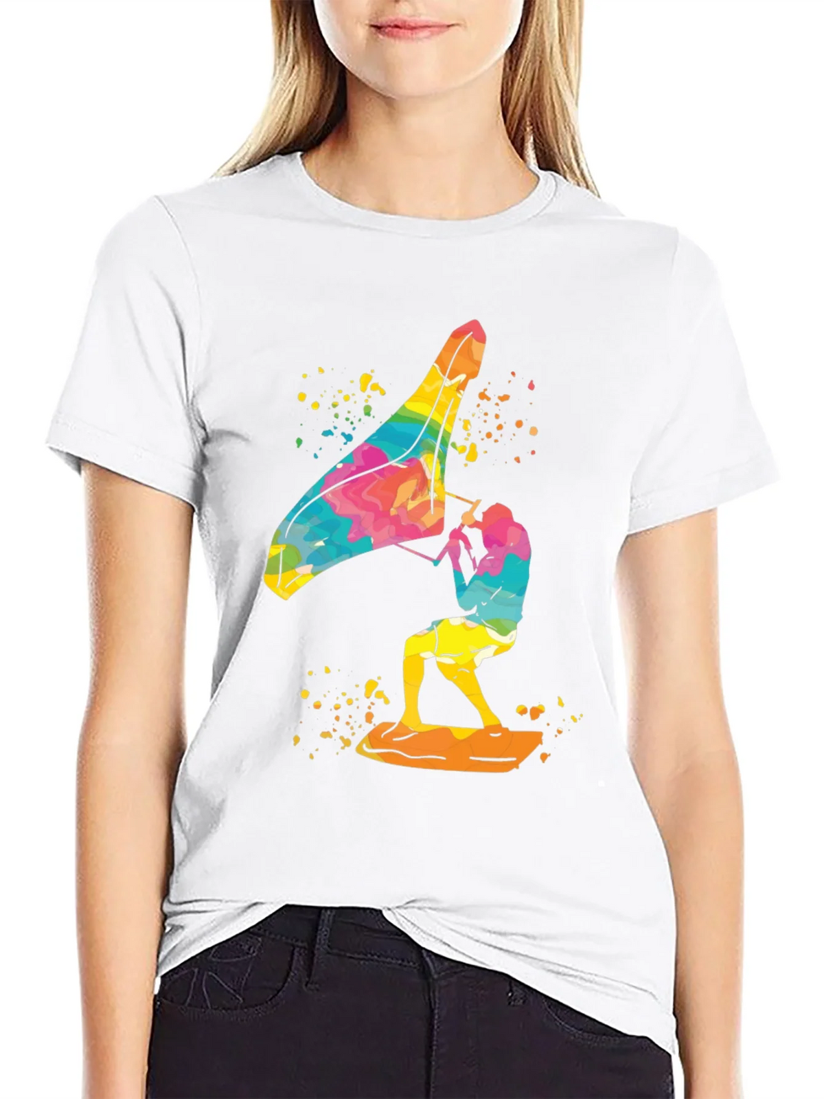 Colorful Windsurfer Graphic T-Shirt product image 7