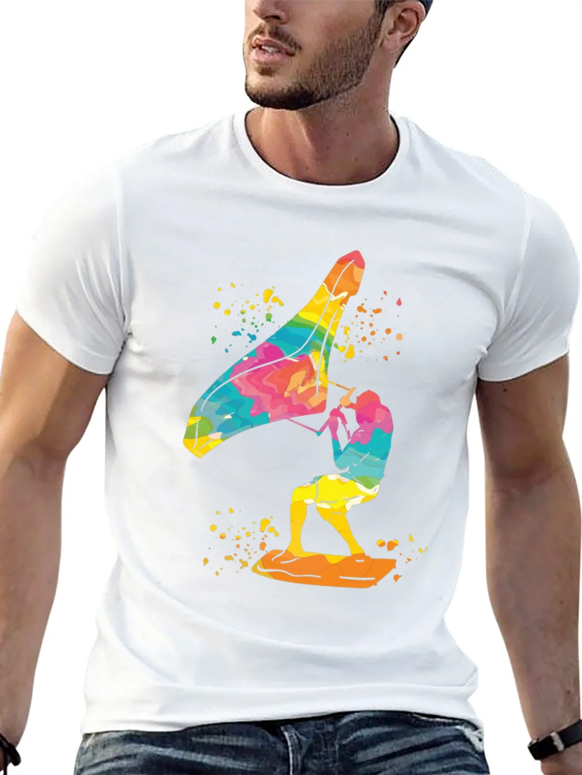 Colorful Windsurfer Graphic T-Shirt product image 11