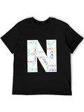 Letter N Glasses Pattern T-Shirt product image 1
