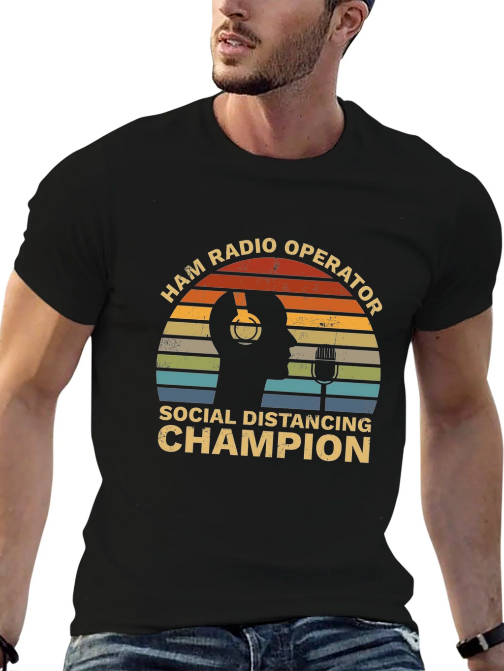 Ham Radio Operator Social Distancing Champion T-Shirt product image 4