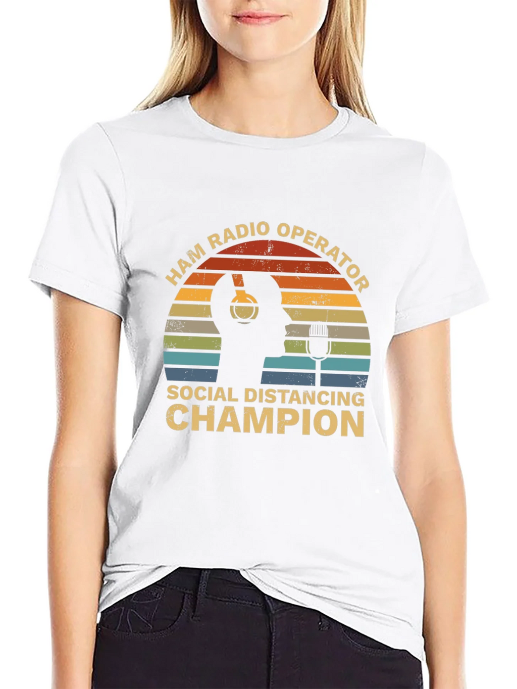 Ham Radio Operator Social Distancing Champion T-Shirt product image 6