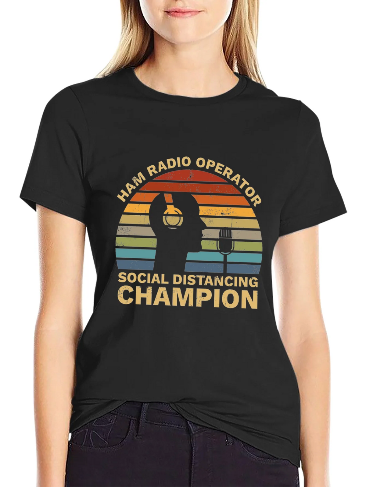 Ham Radio Operator Social Distancing Champion T-Shirt product image 1