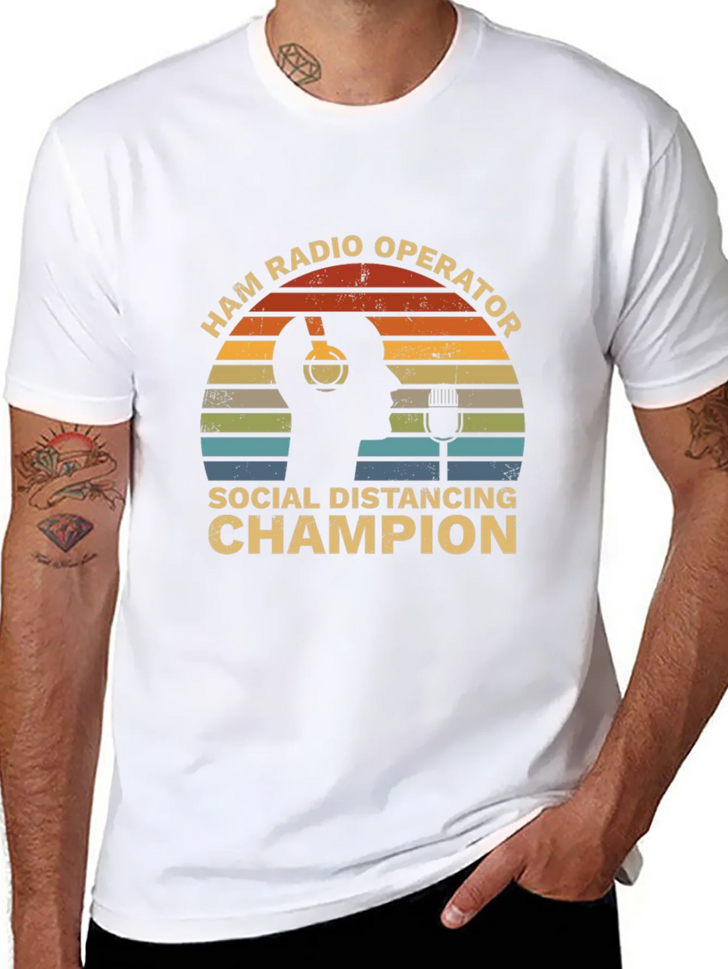 Ham Radio Operator Social Distancing Champion T-Shirt product image 5