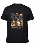 Bookish T-Shirt: Stack of Books and Flowers product image 1