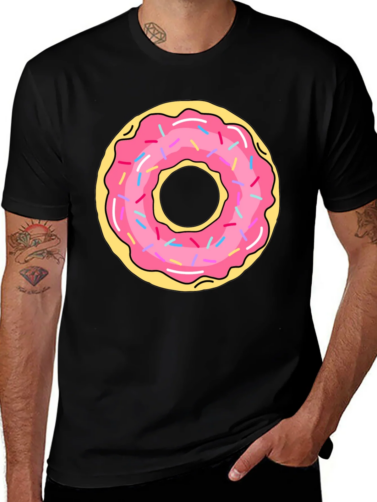 Donut Graphic Black T-Shirt product image 1