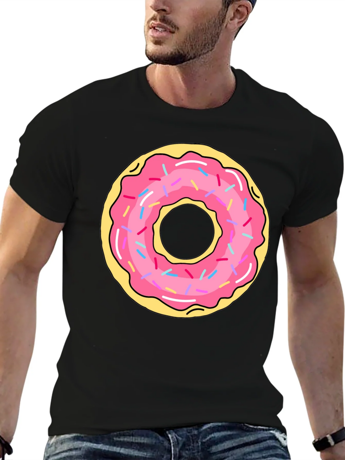 Donut Graphic Black T-Shirt product image 6