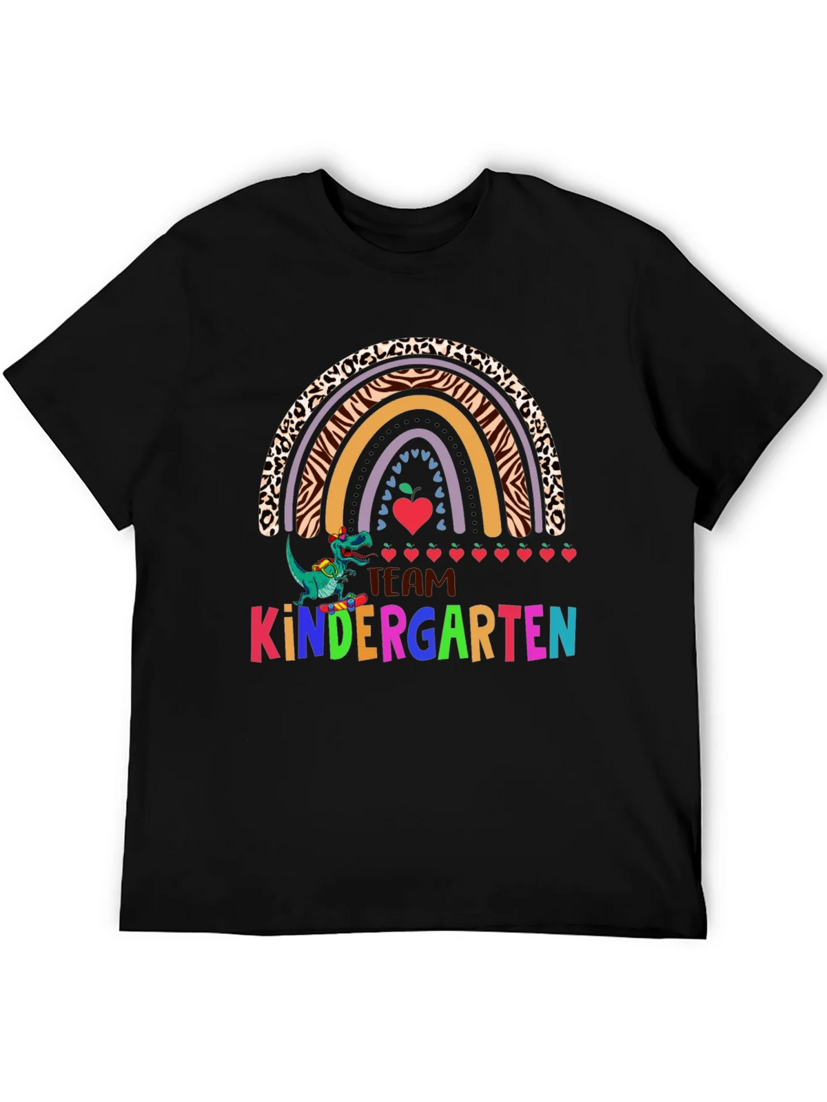 Team Kindergarten Dinosaur Rainbow Teacher T-Shirt product image 4